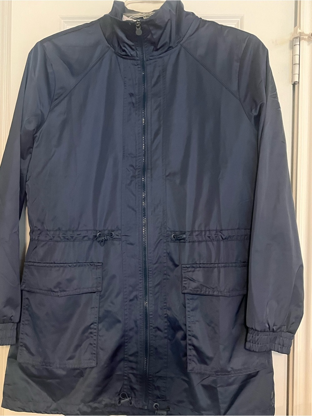Apana Navy Blue Women's Raincoat with Front Pockets